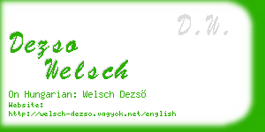 dezso welsch business card